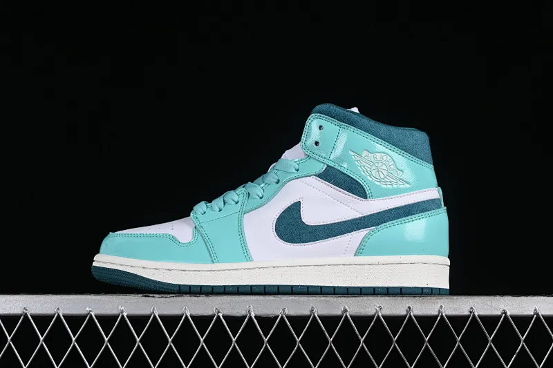 All Categories Air Jordan Jordan Series Basketball Shoes Air Jordan 1 Mid Air Jordan 1 Mid "Bleached Turquoise" AJ1 Joe 1 Ice Mint Green Chinese Cultural Leisure Sneakers DZ3745-300